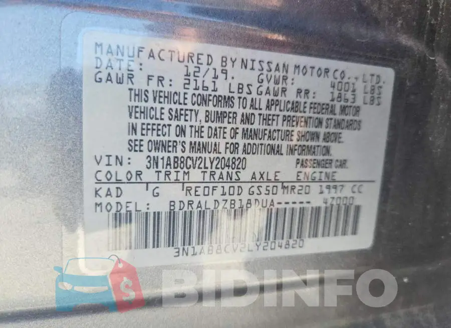 3N1AB8CV2LY204820 Photo# 13