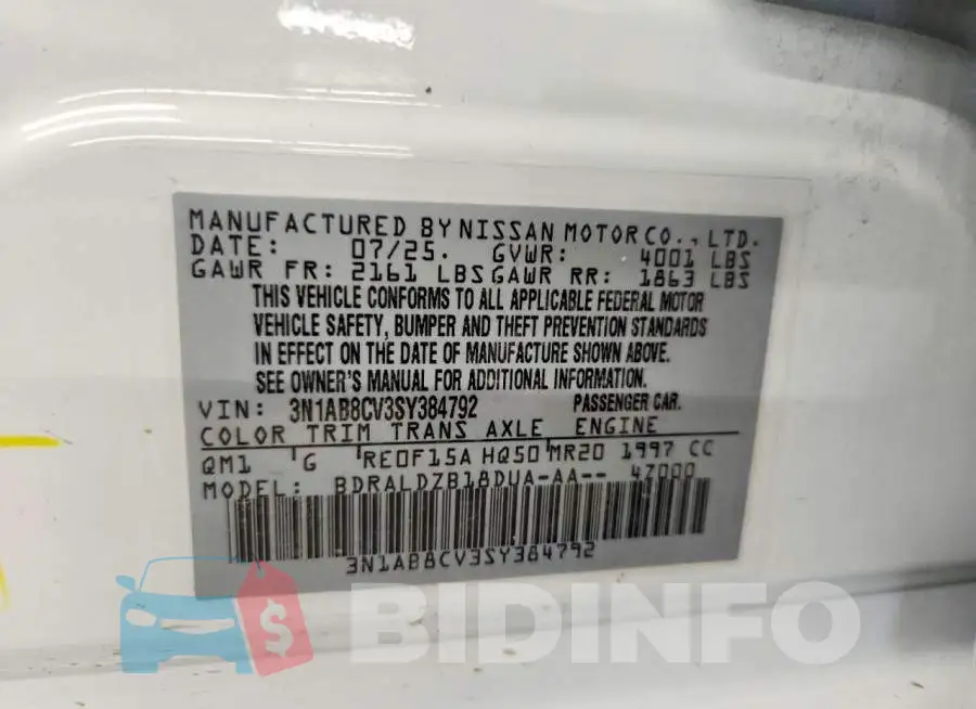 3N1AB8CV3SY384792 Photo# 12
