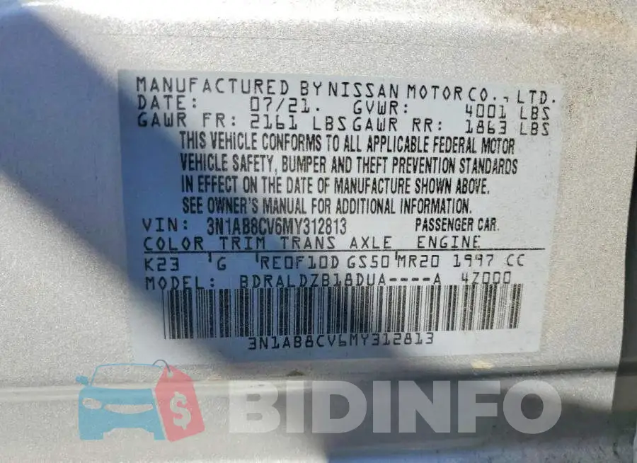 3N1AB8CV6MY312813 Photo# 13