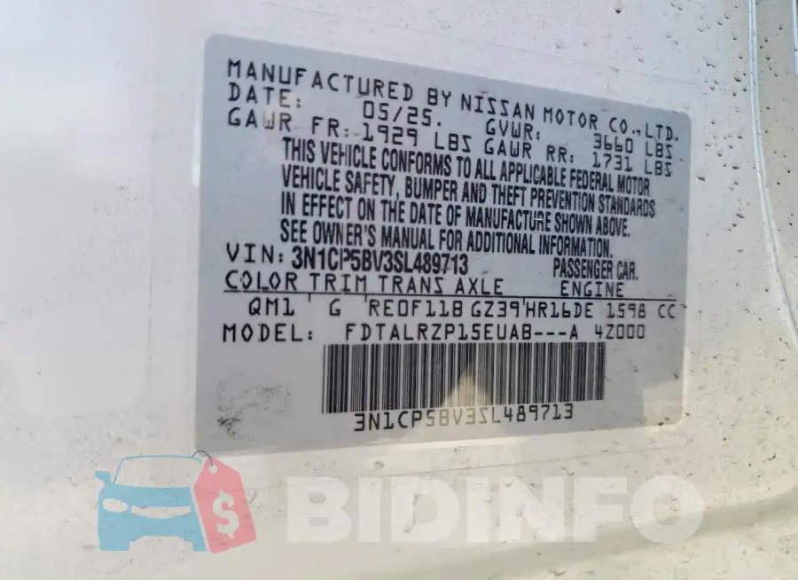 3N1CP5BV3SL489713 Photo# 14