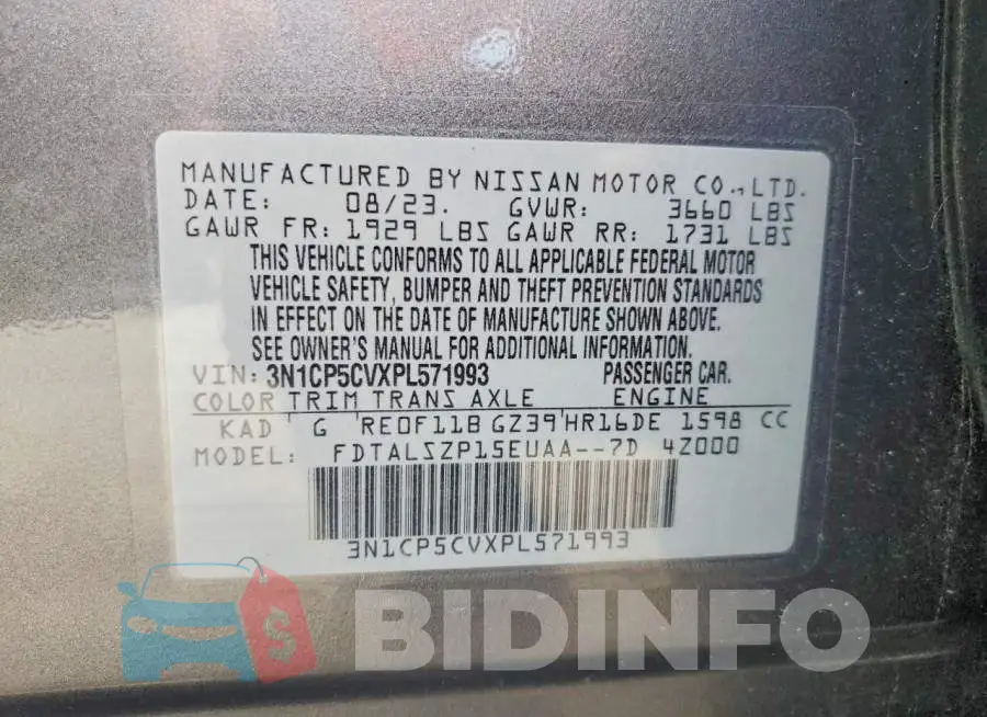3N1CP5CVXPL571993 Photo# 13