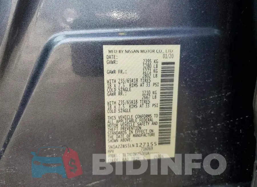 5N1AZ2BS5LN127155 Photo# 13