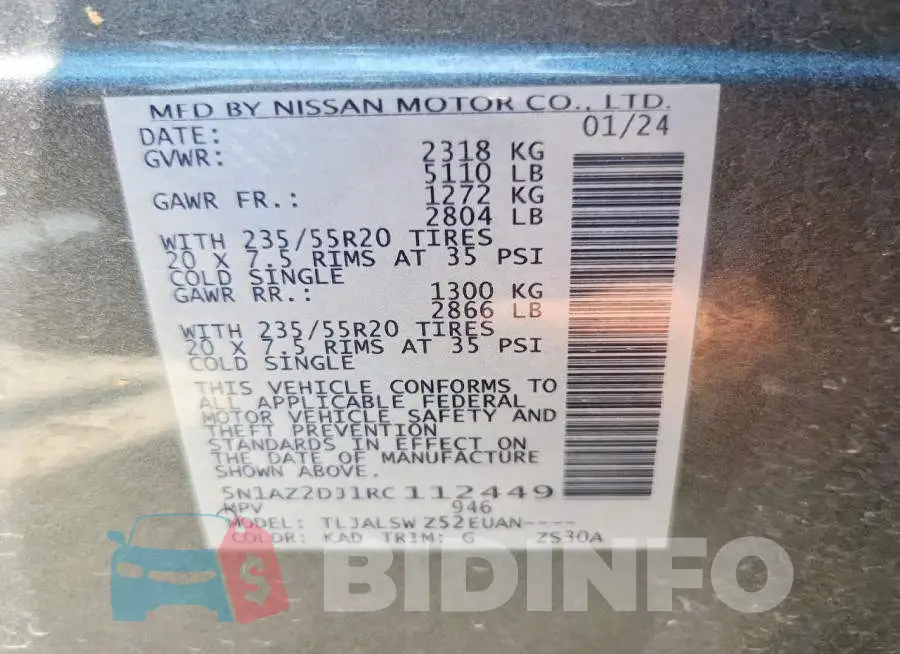 5N1AZ2DJ1RC112449 Photo# 13
