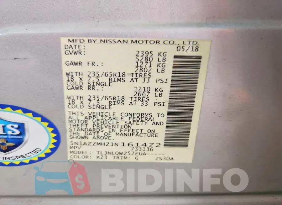 5N1AZ2MH2JN161472 Photo# 13