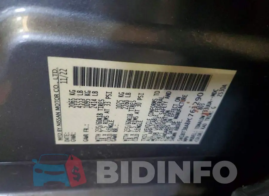 5N1BT3BA8PC761290 Photo# 13