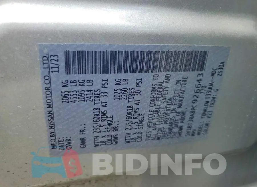 5N1BT3BA8PC926643 Photo# 13