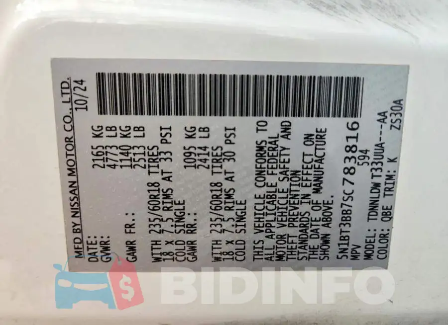 5N1BT3BB7SC783816 Photo# 14