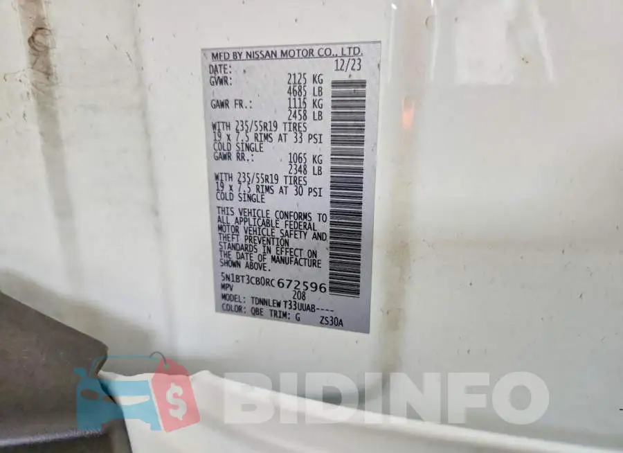 5N1BT3CB0RC672596 Photo# 13