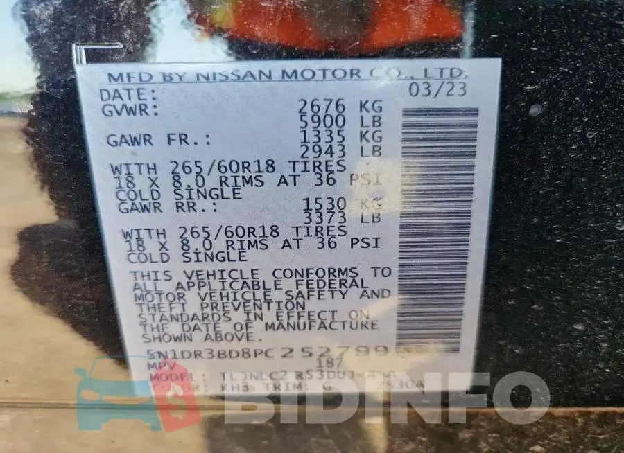 5N1DR3BD8PC252799 Photo# 14