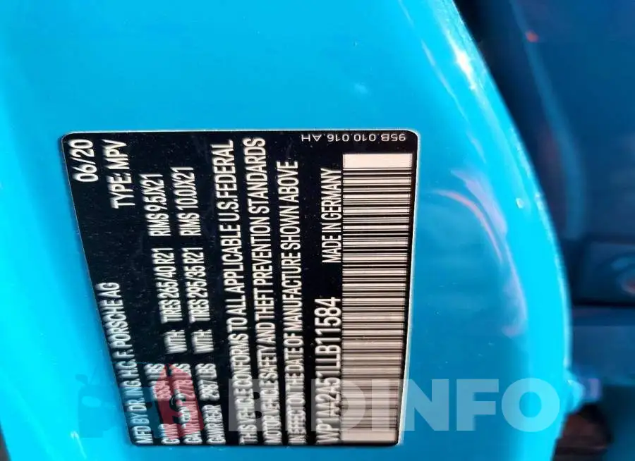 WP1AA2A51LLB11584 Photo# 13