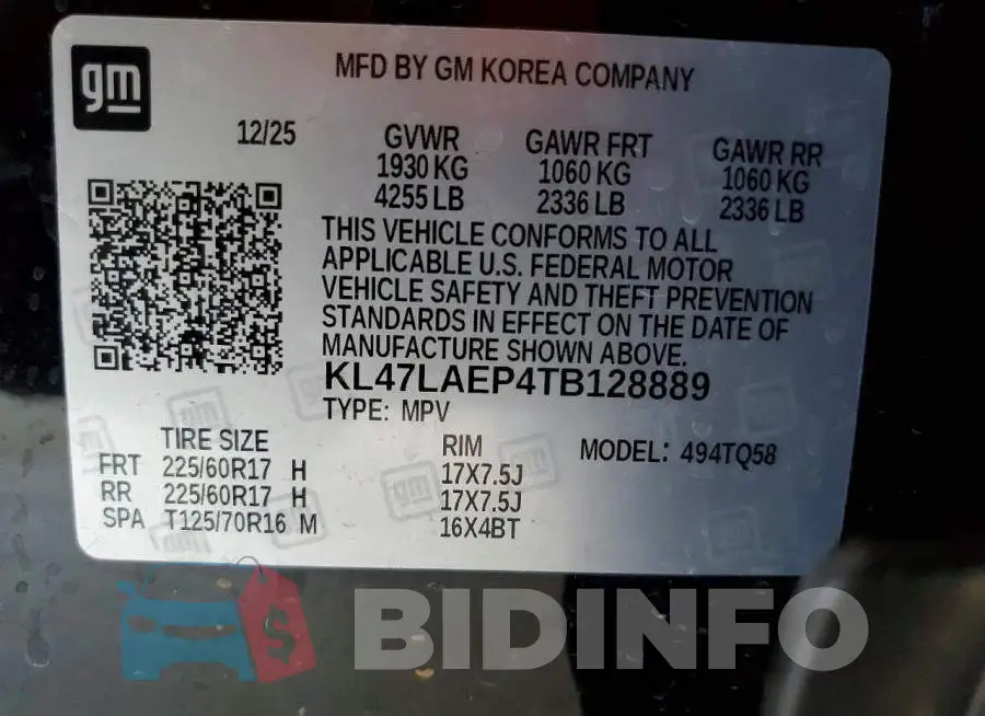 KL47LAEP4TB128889 Photo# 12