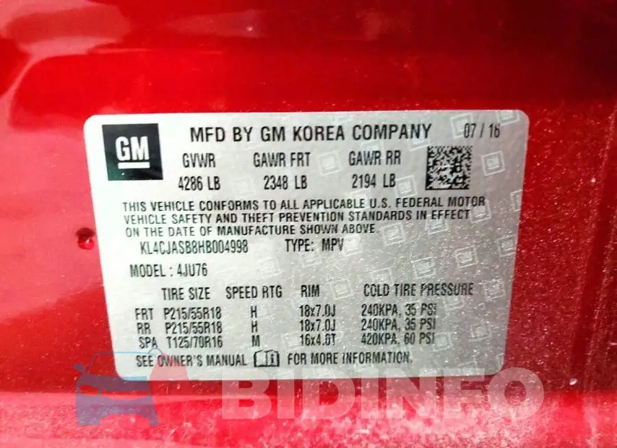 KL4CJASB8HB004998 Photo# 12