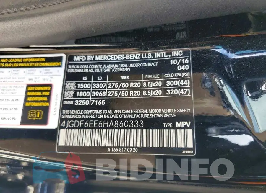 4JGDF6EE6HA860333 Photo# 13