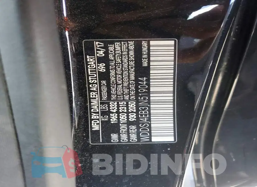 WDDSJ4EB3JN519044 Photo# 12