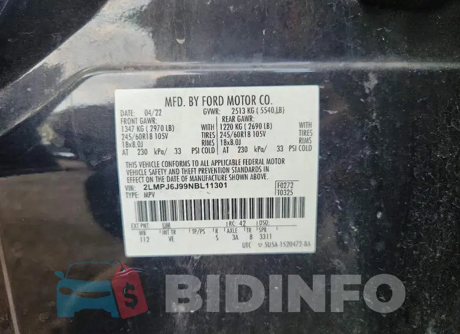 2LMPJ6J99NBL11301 Photo# 12