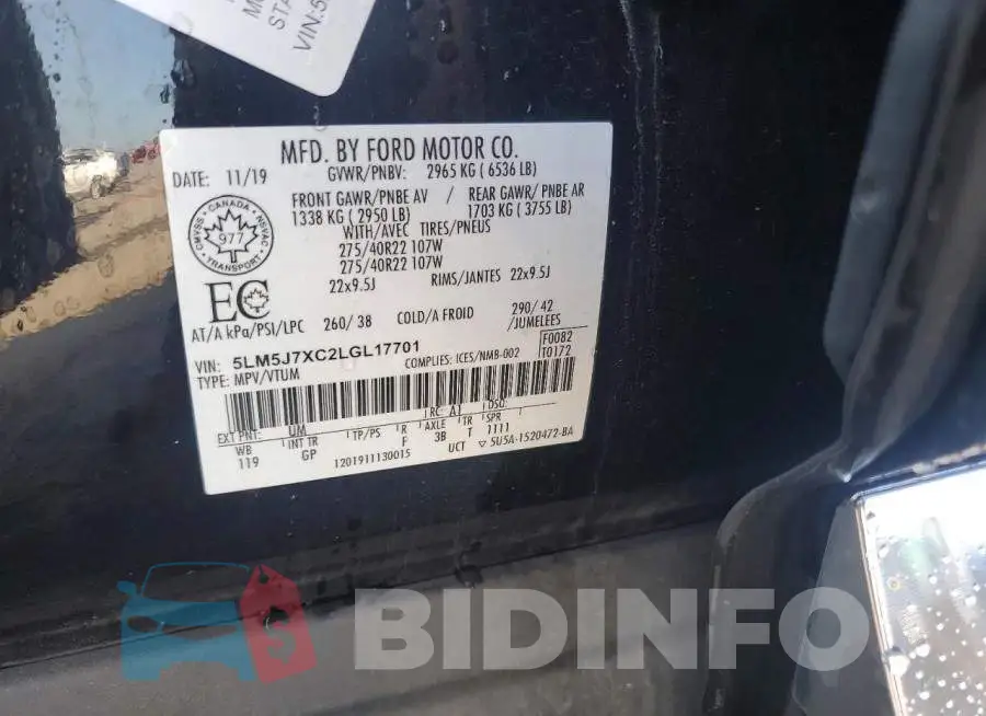 5LM5J7XC2LGL17701 Photo# 14