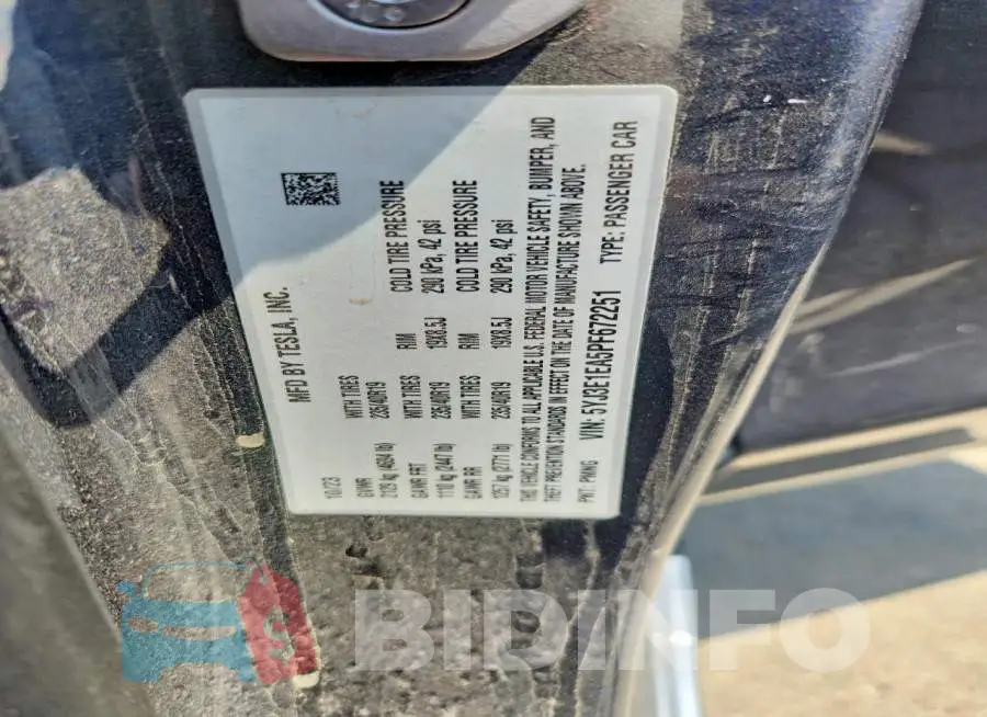 5YJ3E1EA5PF672251 Photo# 12