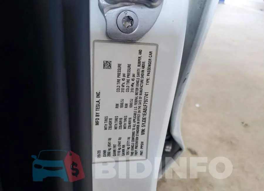5YJ3E1EA8LF797741 Photo# 12