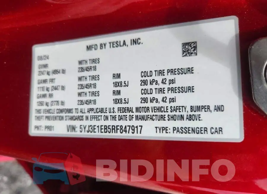5YJ3E1EB5RF847917 Photo# 12
