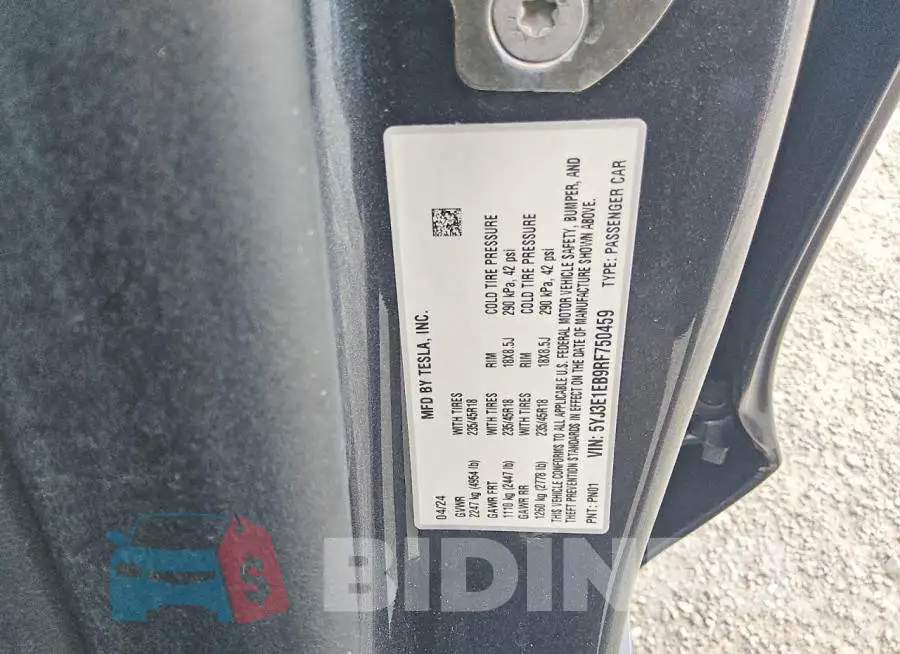 5YJ3E1EB9RF750459 Photo# 12
