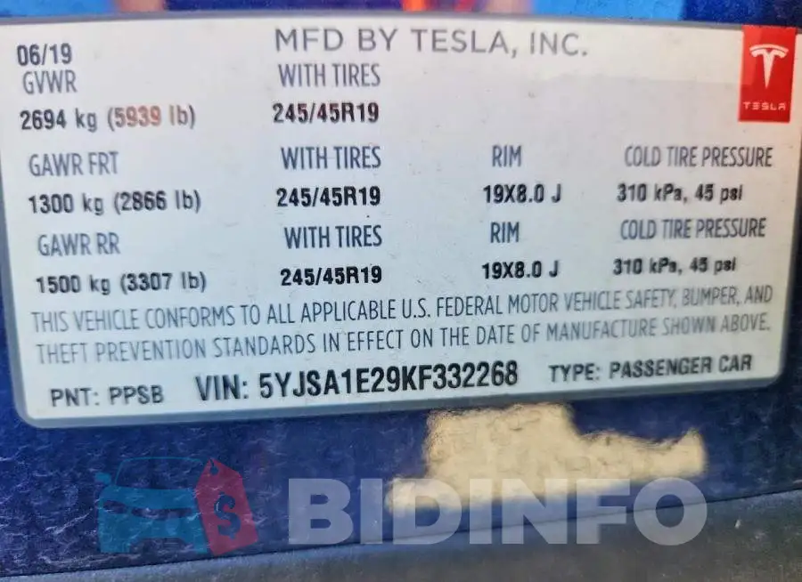 5YJSA1E29KF332268 Photo# 12