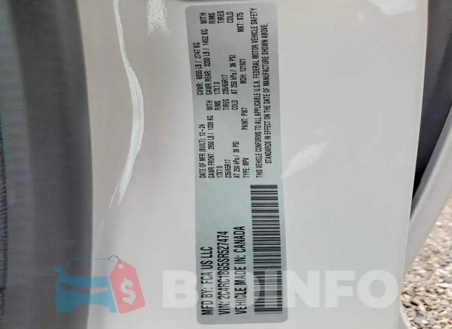 2C4RC1BG5SR527474 Photo# 13