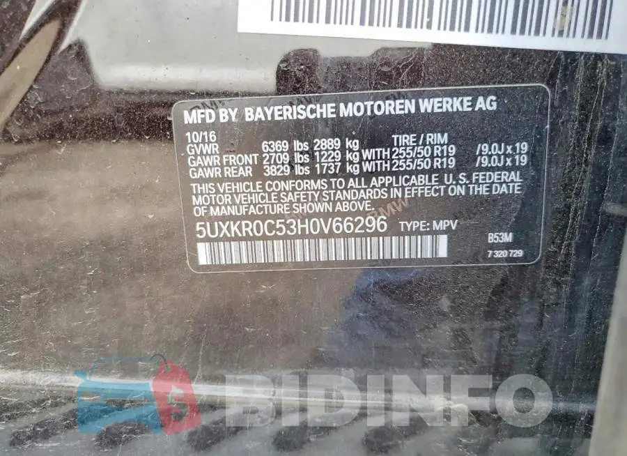 5UXKR0C53H0V66296 Photo# 12