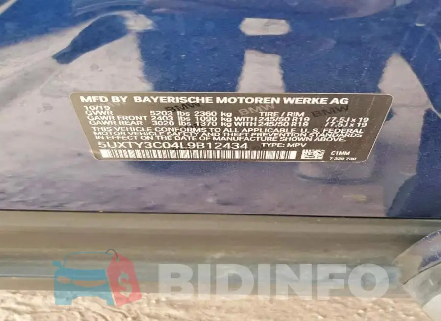 5UXTY3C04L9B12434 Photo# 13