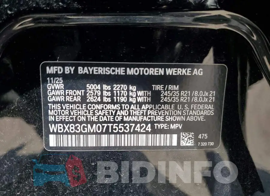 WBX83GM07T5537424 Photo# 14