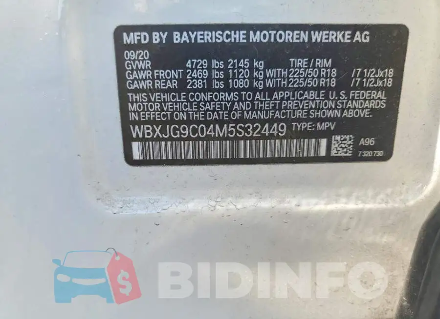 WBXJG9C04M5S32449 Photo# 14