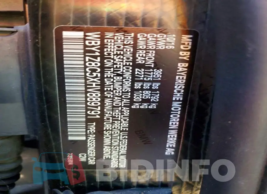 WBY1Z8C5XHV889791 Photo# 12