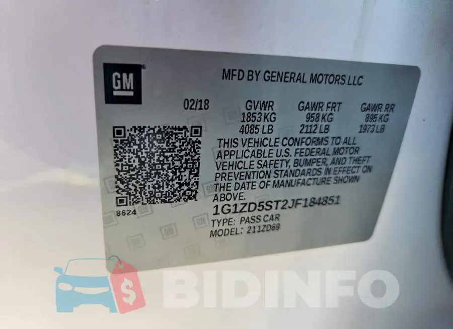 1G1ZD5ST2JF184851 Photo# 12