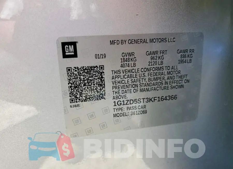 1G1ZD5ST3KF164366 Photo# 12