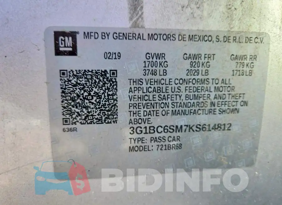 3G1BC6SM7KS614812 Photo# 12