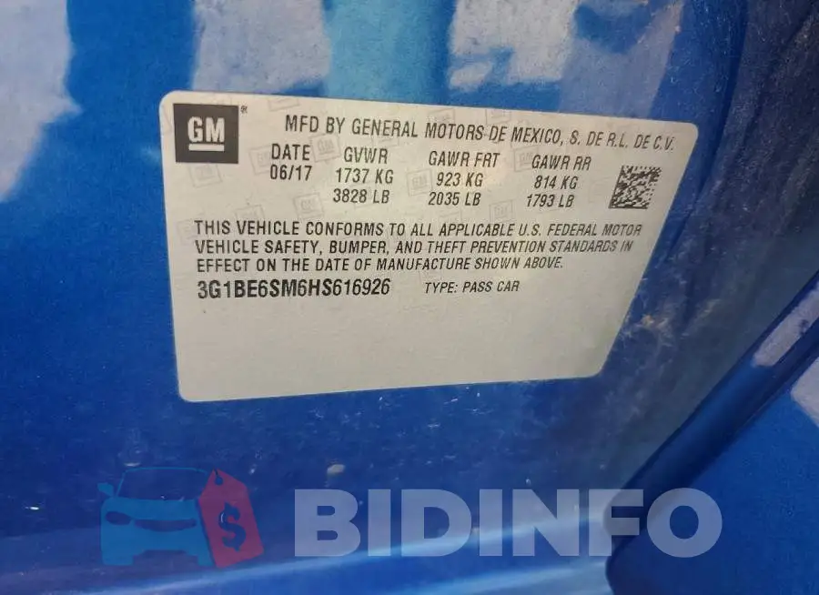 3G1BE6SM6HS616926 Photo# 12