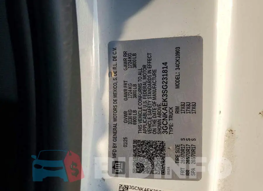 3GCNKAEK3SG231814 Photo# 12