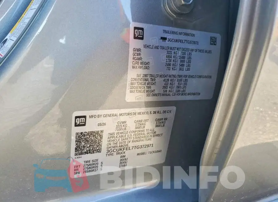 3GCUKFEL7TG372971 Photo# 12