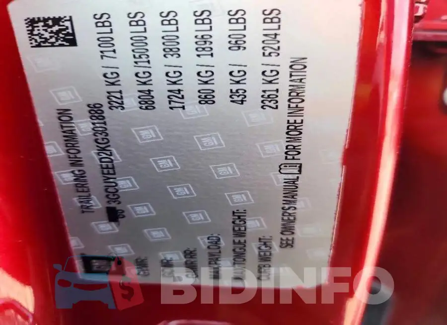 3GCUYEED2KG301886 Photo# 12