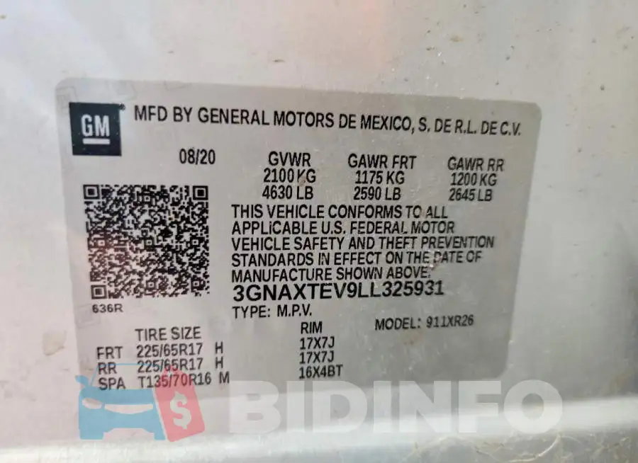 3GNAXTEV9LL325931 Photo# 13