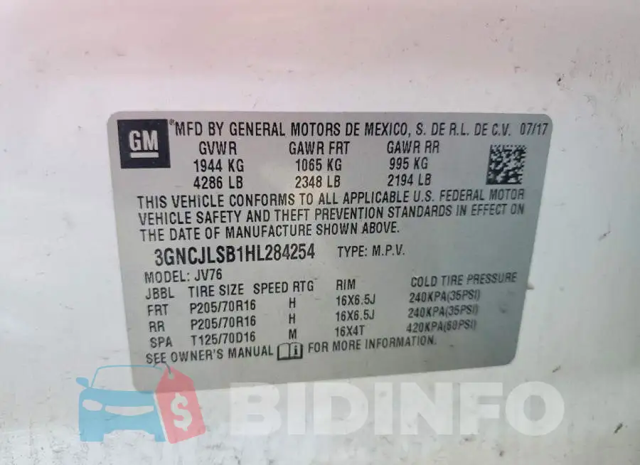 3GNCJLSB1HL284254 Photo# 13