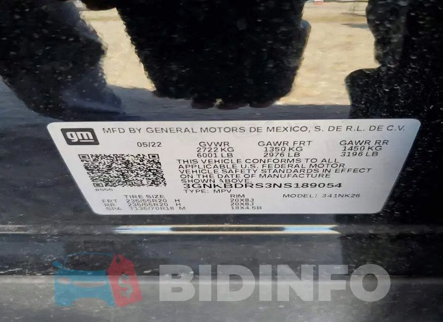 3GNKBDRS3NS189054 Photo# 12
