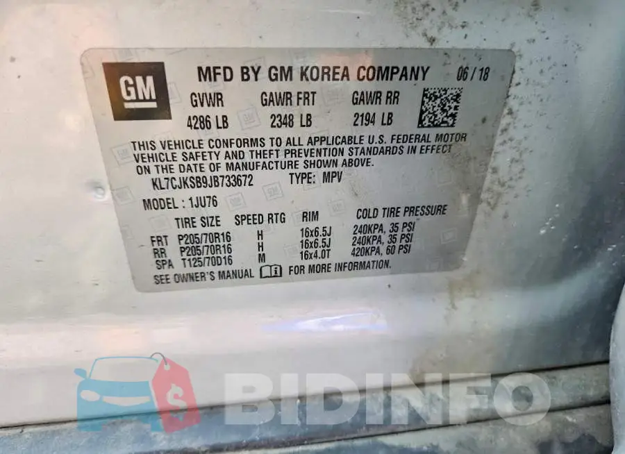 KL7CJKSB9JB733672 Photo# 13
