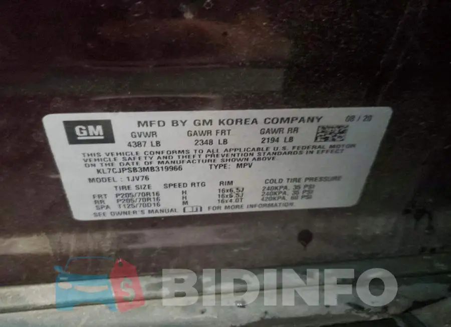 KL7CJPSB3MB319966 Photo# 13