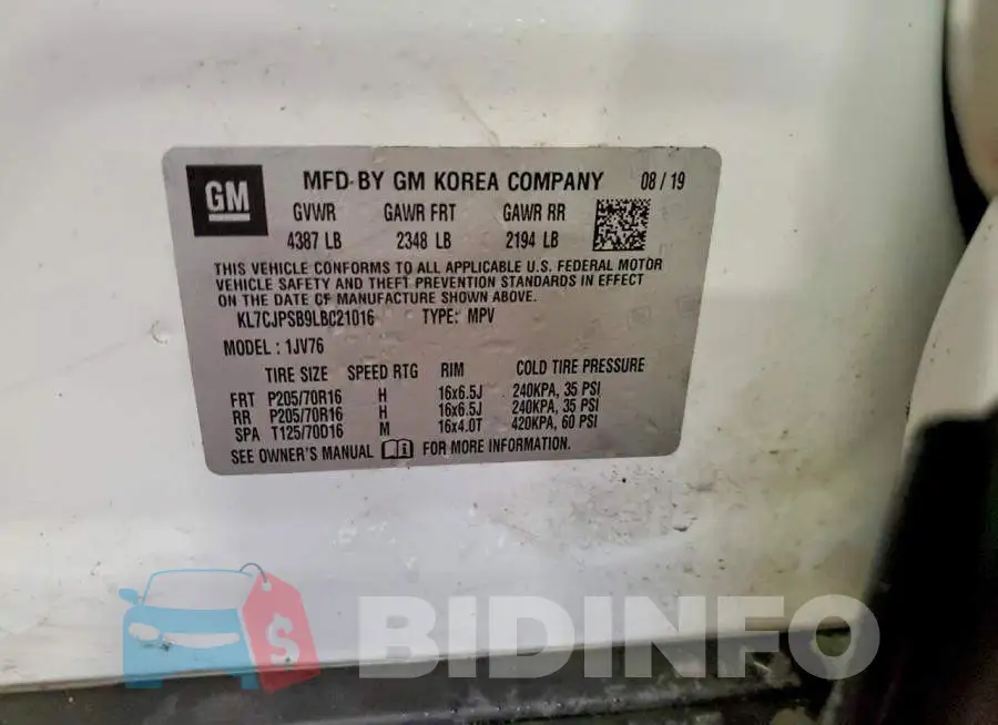 KL7CJPSB9LB021016 Photo# 13