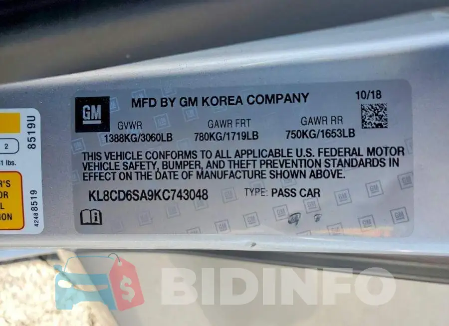 KL8CD6SA9KC743048 Photo# 12