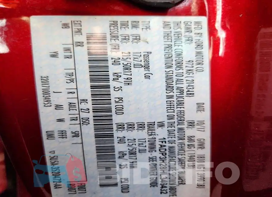 1FADP3H28HL346432 Photo# 13