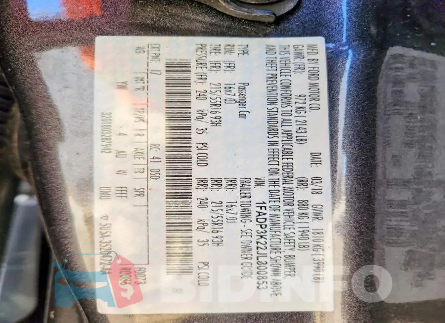 1FADP3K22JL300853 Photo# 12