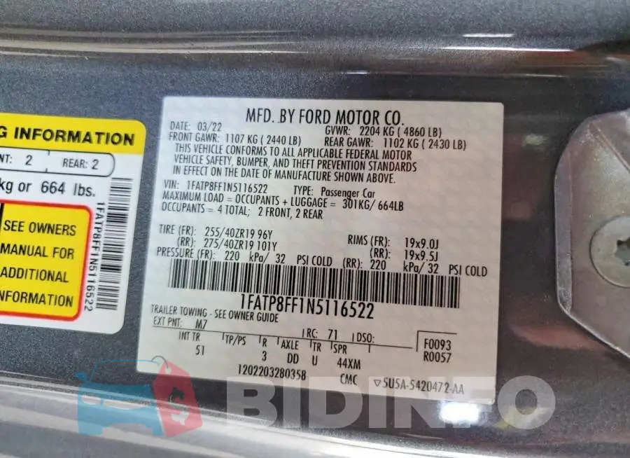1FATP8FF1N5116522 Photo# 12