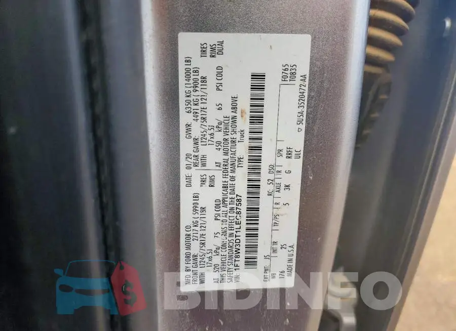 1FT8W3DT1LEC87587 Photo# 12
