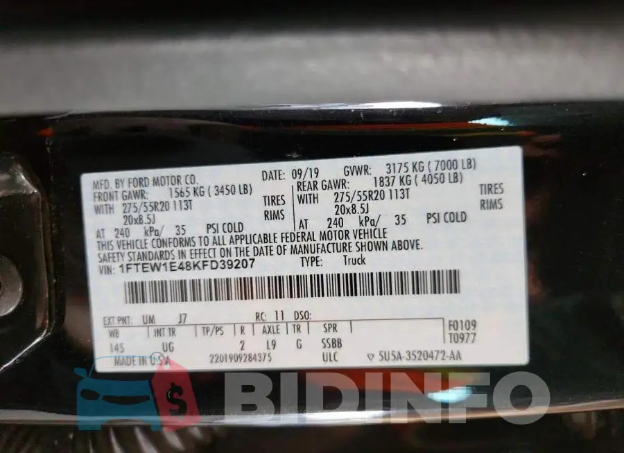 1FTEW1E48KFD39207 Photo# 12